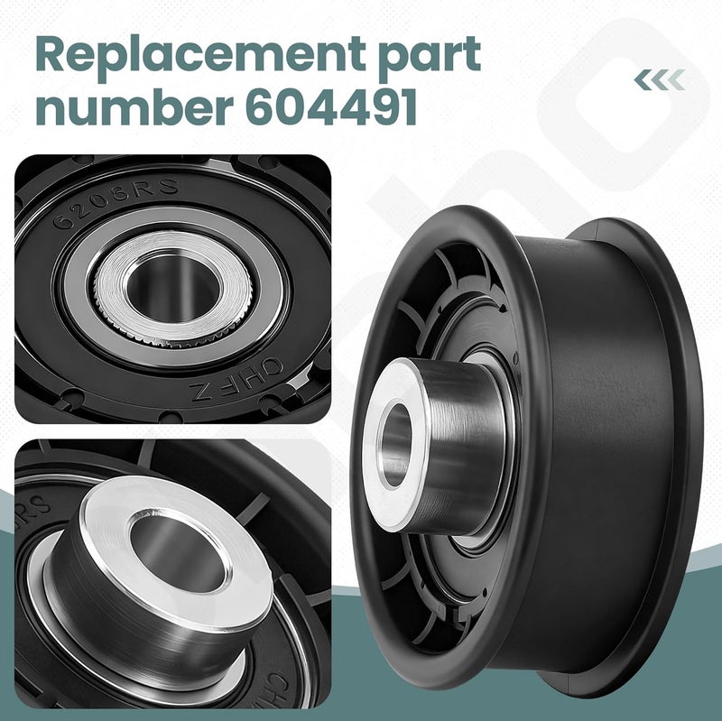 Ohoho 604491 Flat Idler Pulley Compatible with Hustler Raptor 931741 931881 931899 933069 933077 - ID 3/8", OD 2" - Image 3